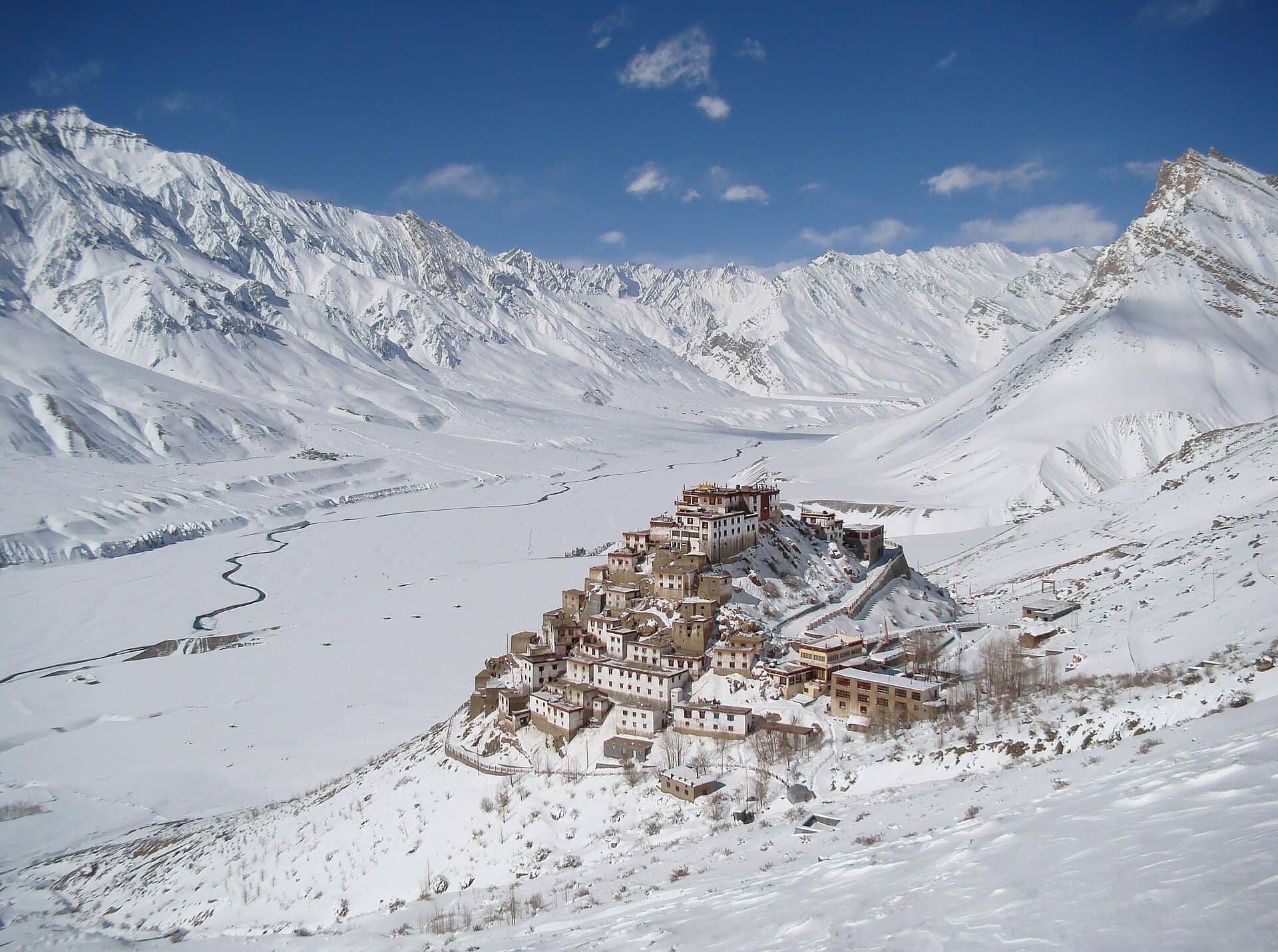 High-altitude mountain landscape in Spiti Valley