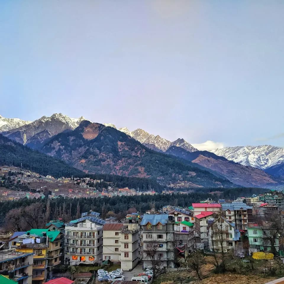 Himachal town with mountain views